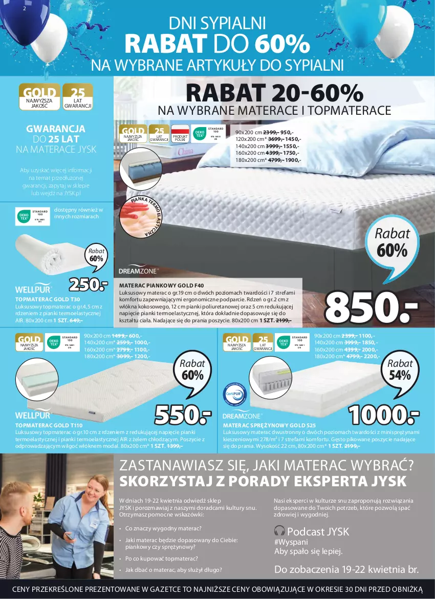 Gazetka promocyjna Jysk - Oferta tygodnia - ważna 12.04 do 16.05.2023 - strona 3 - produkty: Fa, Kokos, LG, Materac, Materac piankowy, Materac sprężynowy, Moda, Por, Sok, Tera, Top, Zdrowie