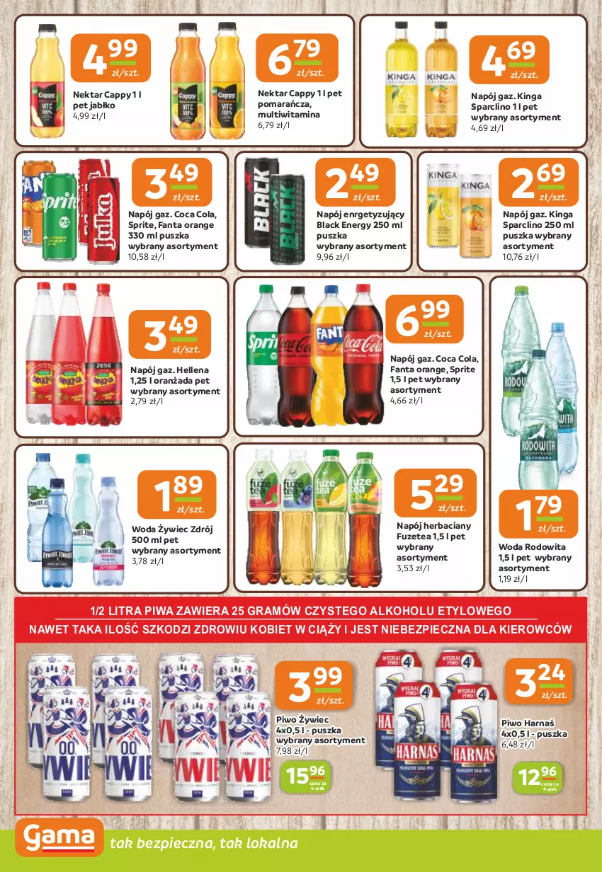 Gazetka promocyjna Gama - Gazetka Gama - ważna 29.05 do 10.06.2025 - strona 10 - produkty: Cappy, Clin, Fa, Fanta, Gra, Harnaś, Hellena, Lack, Napój, Nektar, Oranżada, Piec, Piwa, Piwo, Sprite, Woda