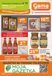 Gazetka promocyjna Gama - Gazetka Gama - Gazetka - ważna od 10.06 do 10.06.2025 - strona 12 - produkty: Piwa, Piwo, Piec, Kawa rozpuszczalna, Ser, Gra, Telefon, Kawa, Warka, Kiełbasa biała, Jacobs, Kasza, Kiełbasa
