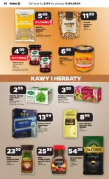 Gazetka promocyjna Netto - Artykuły spożywcze - Gazetka - ważna od 06.04 do 06.04.2024 - strona 16 - produkty: Nescafé, Kawa rozpuszczalna, Ser, Kawa ziarnista, Kawa mielona, Kawa, O nas, Herbata czarna, Dżem, Velvet, Konfitura, Jacobs Velvet, Teekanne, Mocca Fix Gold, Jacobs, Woseba, Herbata, Herbata owocowa