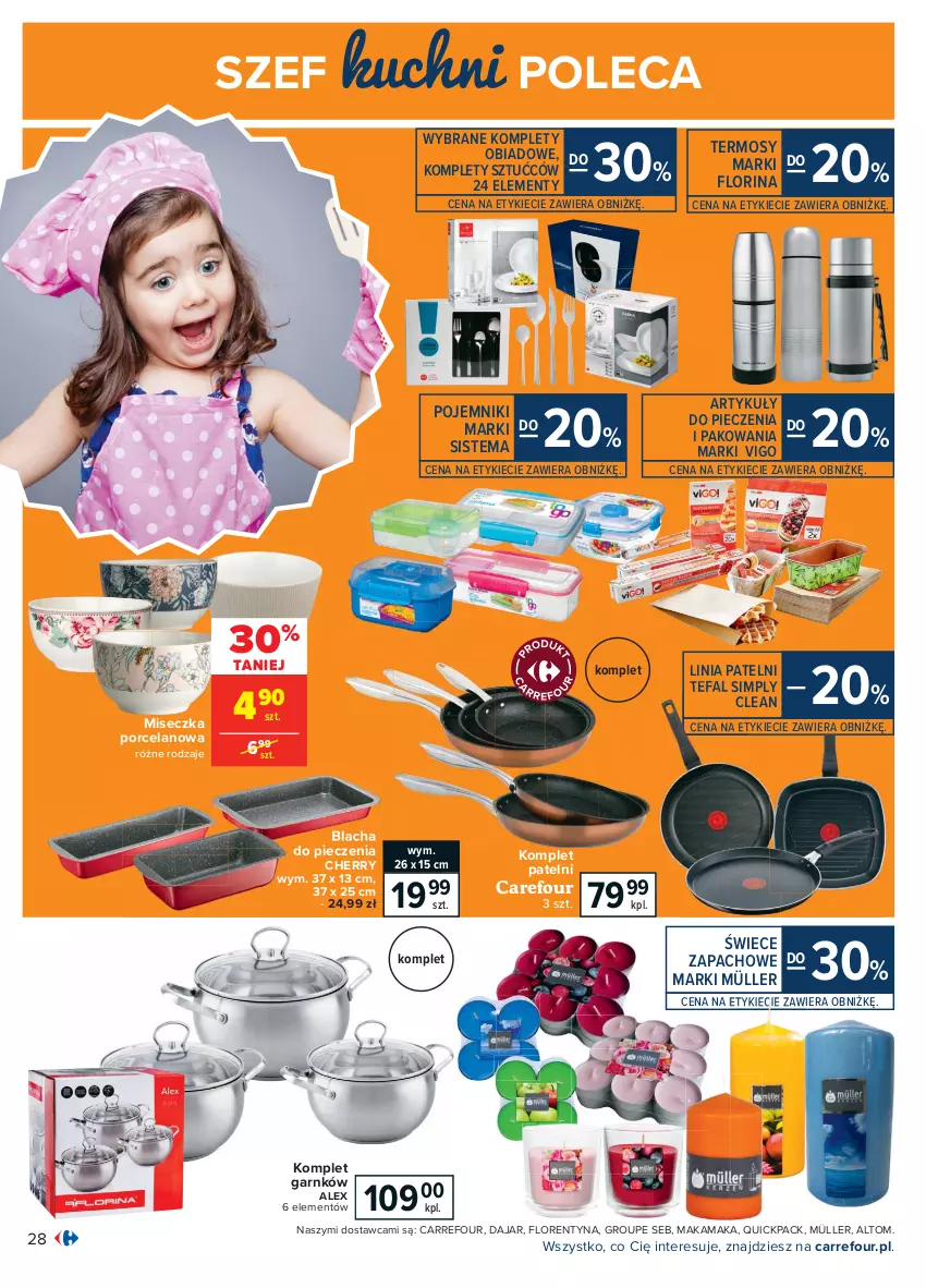 Gazetka promocyjna Carrefour - Gazetka Carrefour - ważna 15.02 do 27.02.2021 - strona 28 - produkty: Blacha do pieczenia, Fa, Miseczka, Müller, Piec, Pojemnik, Por, Tefal, Termos