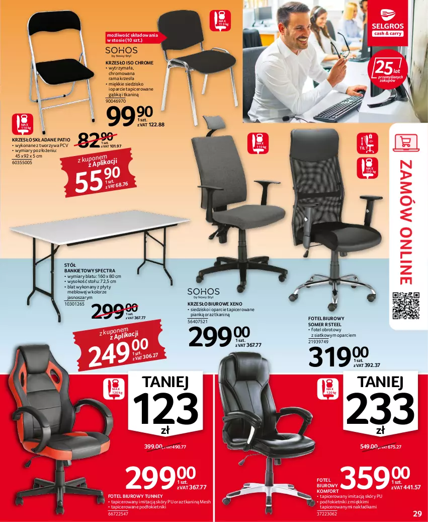 Gazetka promocyjna Selgros - Oferta przemysłowa - ważna 11.08 do 24.08.2022 - strona 29 - produkty: Biuro, Fotel, Krzesło, Krzesło składane, Rama, Siedzisko, Sok, Stół