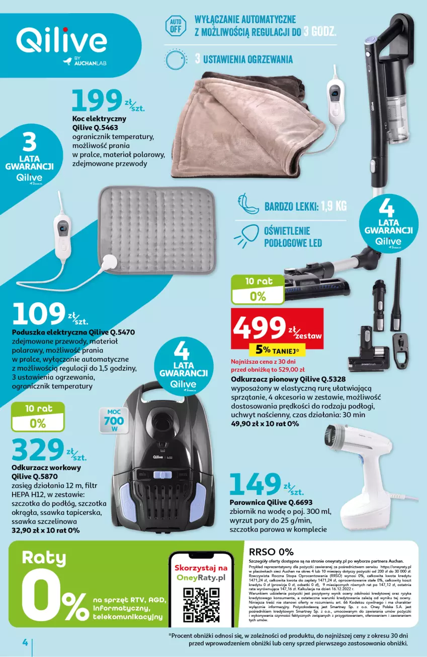 Gazetka promocyjna Auchan - Gazetka Qilive BY AUCHANLAB Hipermarket Auchan - ważna 14.09 do 27.09.2023 - strona 4 - produkty: Fa, Gra, Koc, Kosz, Odkurzacz, Parownica, Ser, Sprzątanie, Szczotka, Top