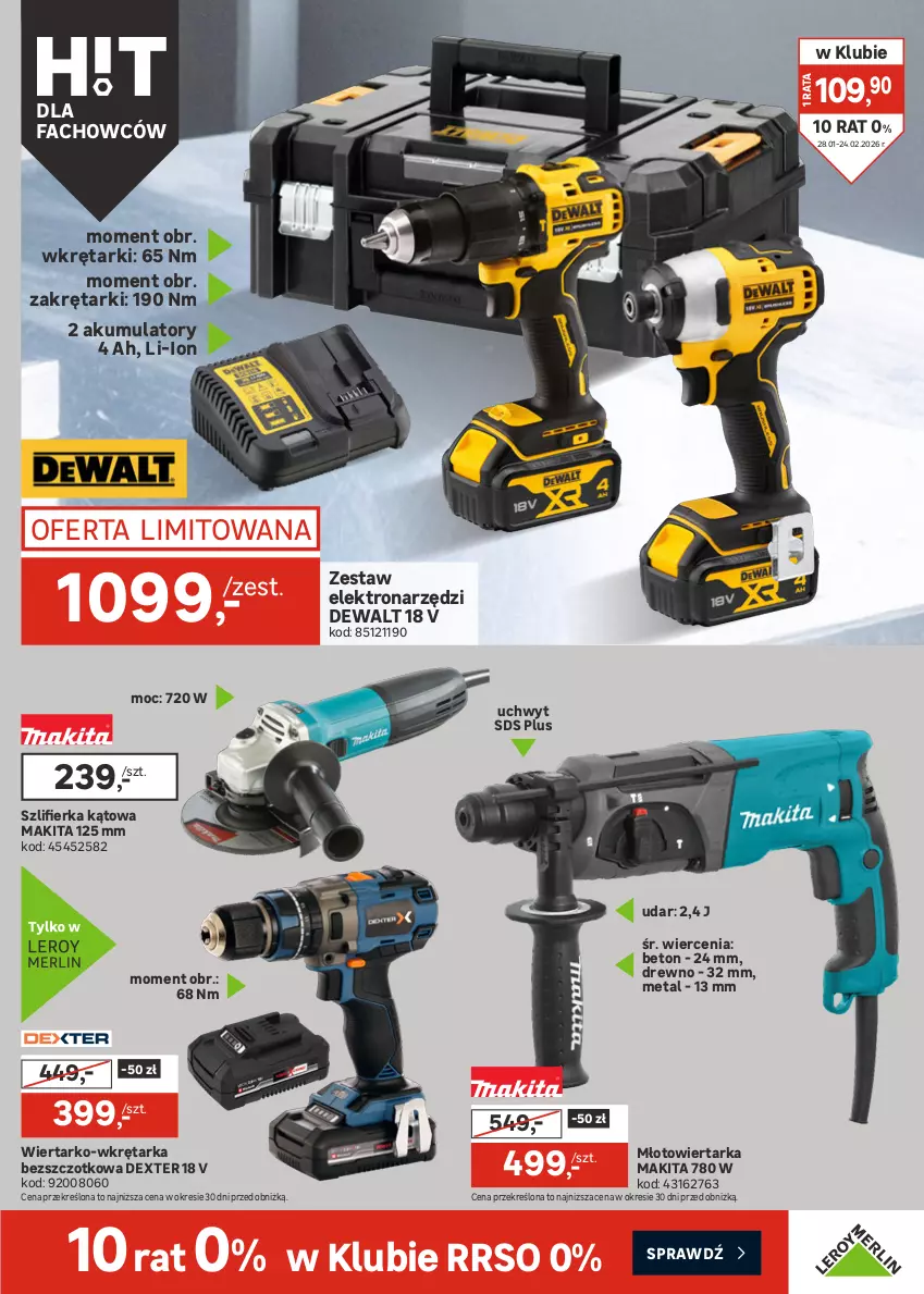 Gazetka promocyjna Leroy Merlin - Gazetka Leroy Merlin - ważna 28.01 do 24.02.2026 - strona 29 - produkty: Akumulator, Fa, Kompresor, Kompresor olejowy, Makita, Młot, Młotowiertarka, Olej, Pojemnik, Przecinarka, Regał, Regał metalowy, Ser, Szlifierka, Szlifierka kątowa, Tarka, Wiertarka, Wkręt, Wkrętarka