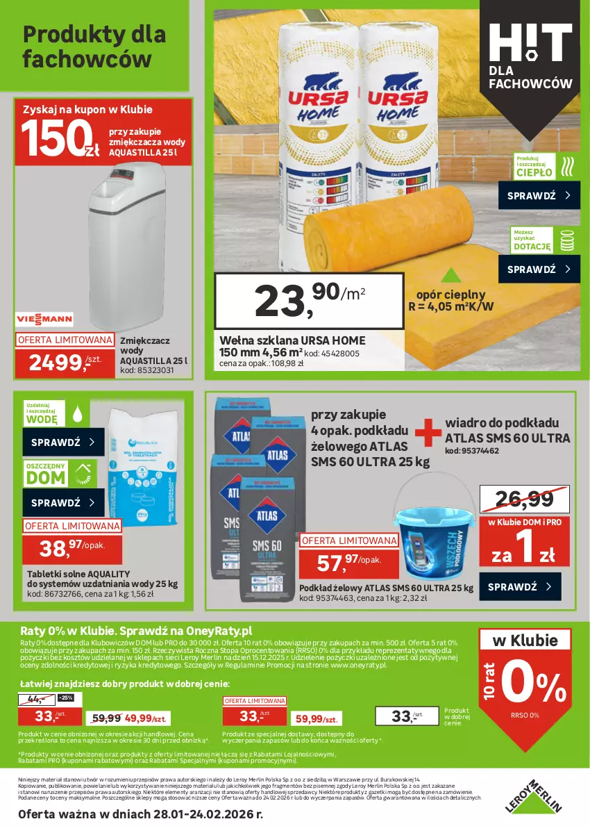 Gazetka promocyjna Leroy Merlin - Gazetka Leroy Merlin - ważna 28.01 do 24.02.2026 - strona 32 - produkty: Fa, Kosz, LANA, Podkład, Sprzedawcy, Tablet, Top, Wełna, Wełna szklana, Wiadro