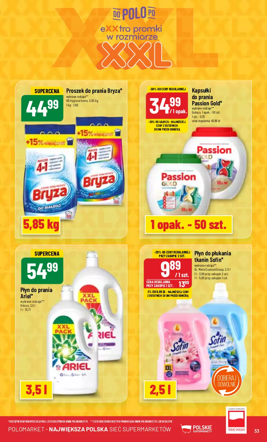 Gazetka promocyjna PoloMarket - Gazetka pomocyjna - ważna 07.08 do 13.08.2024 - strona 33 - produkty: Ariel, BIC, Bryza, Kapsułki do prania, Płyn do płukania, Płyn do prania, Proszek do prania