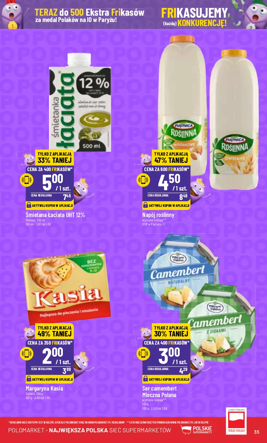 Gazetka promocyjna PoloMarket - Gazetka pomocyjna - ważna 07.08 do 13.08.2024 - strona 35 - produkty: Camembert, Kasia, LANA, Margaryna, Napój, Napój roślinny, Ryż, Ser, Tera