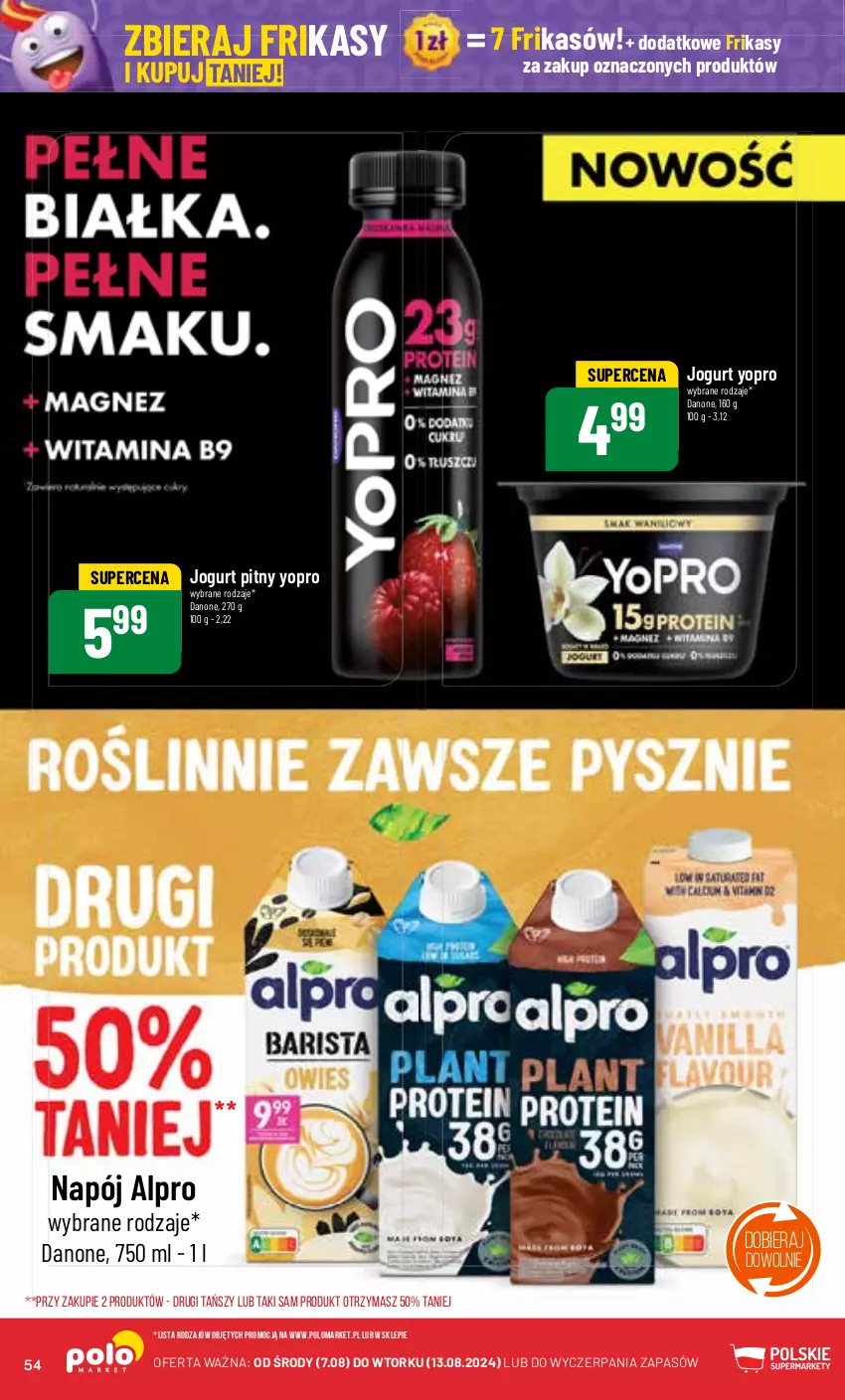 Gazetka promocyjna PoloMarket - Gazetka pomocyjna - ważna 07.08 do 13.08.2024 - strona 54 - produkty: Alpro, Danone, Jogurt, Jogurt pitny, Napój