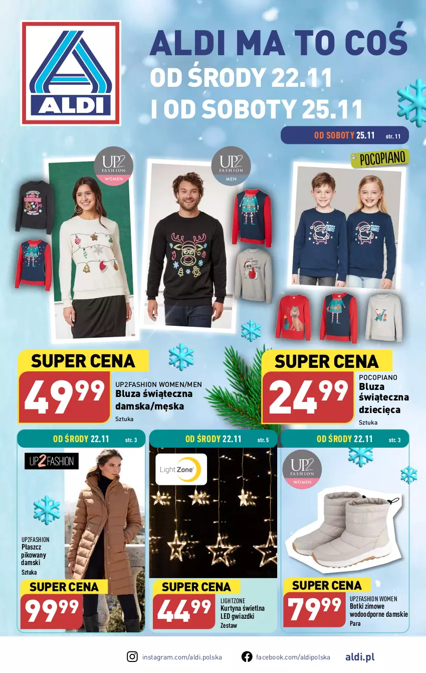 Gazetka promocyjna Aldi - Artykuły przemysłowe i tekstylia - ważna 22.11 do 25.11.2023 - strona 1 - produkty: Bluza, Botki, Dzieci, Fa, Gra, Płaszcz, Pocopiano, Por