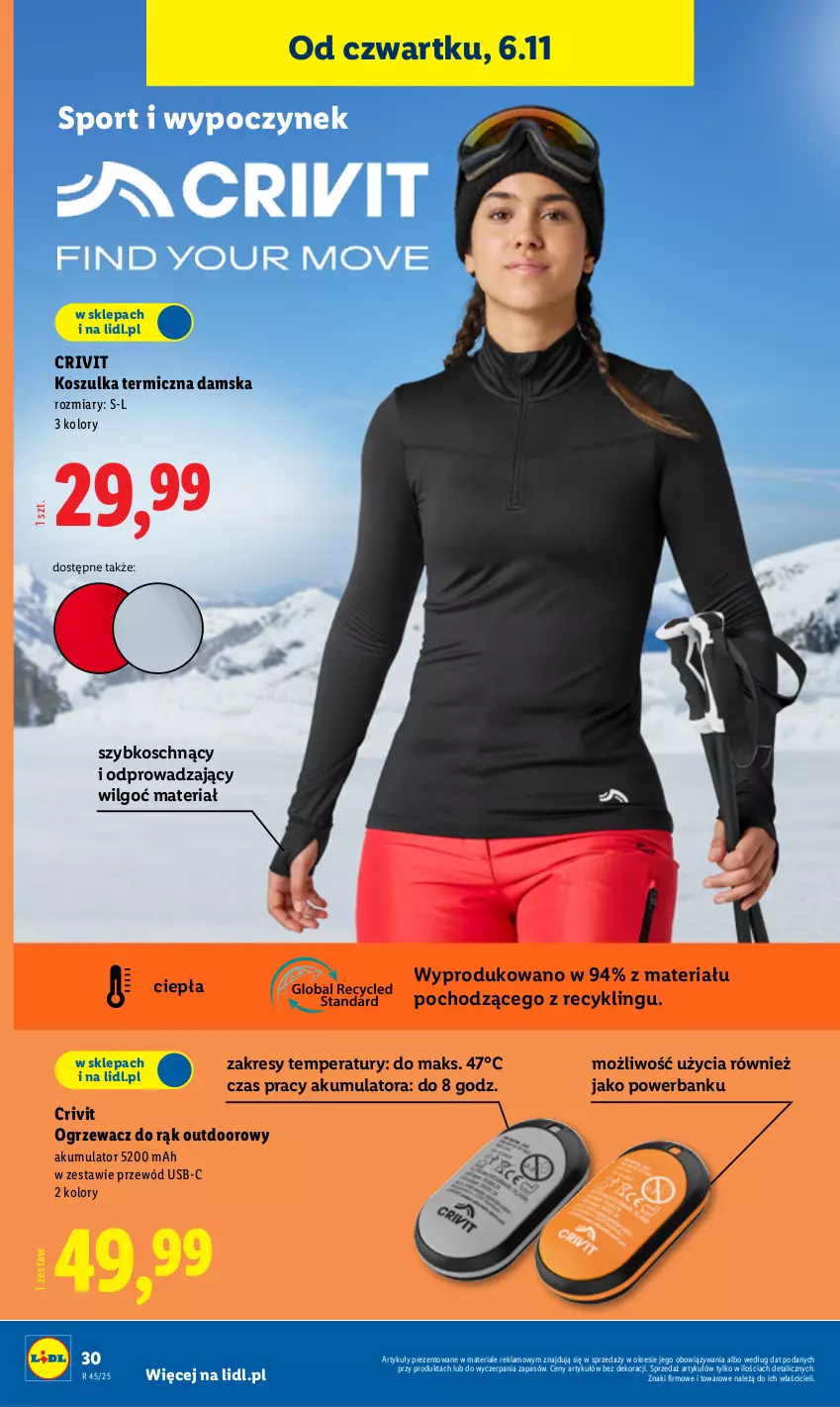 Gazetka promocyjna Lidl - GAZETKA - ważna 03.11 do 07.11.2025 - strona 34 - produkty: Akumulator, Control, Kosz, Koszulka, LG, Por, Powerbank, Przewód, Sport