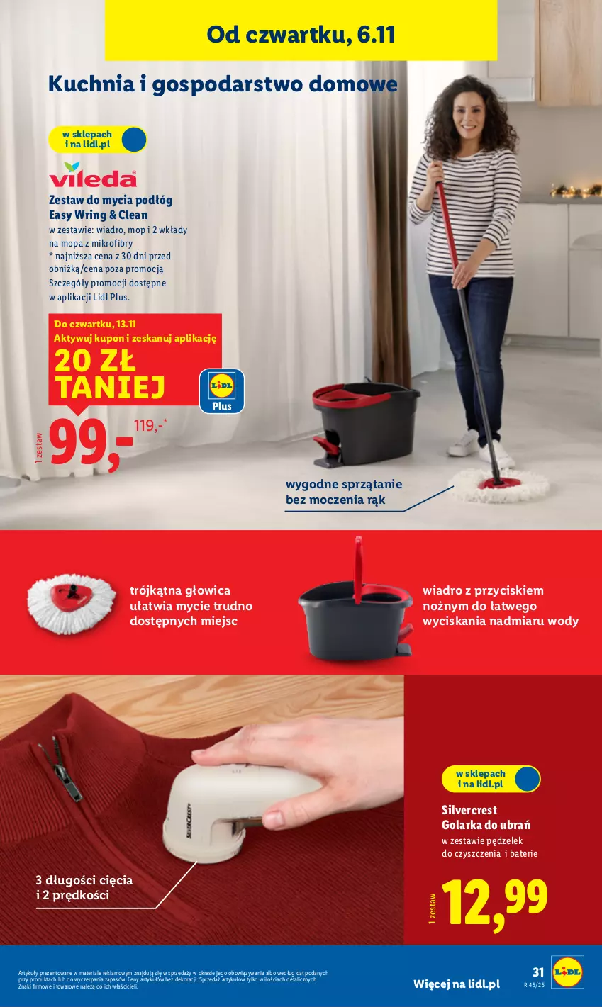 Gazetka promocyjna Lidl - GAZETKA - ważna 03.11 do 07.11.2025 - strona 35 - produkty: Golarka, Kuchnia, Mop, Noż, Silvercrest, Sprzątanie, Wiadro
