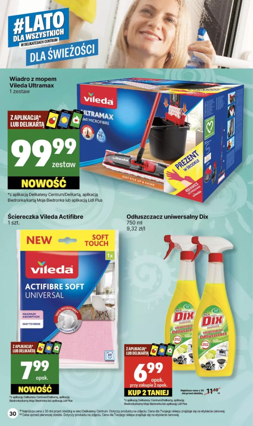 Gazetka promocyjna Delikatesy Centrum - #LATO DLA WSZYSTKICH w Delikatesach Centrum od 3 czerwca! 3-16.06.2024 - ważna 03.06 do 16.06.2024 - strona 30 - produkty: Dron, Mop, Rama, Rum, Vileda, Wiadro