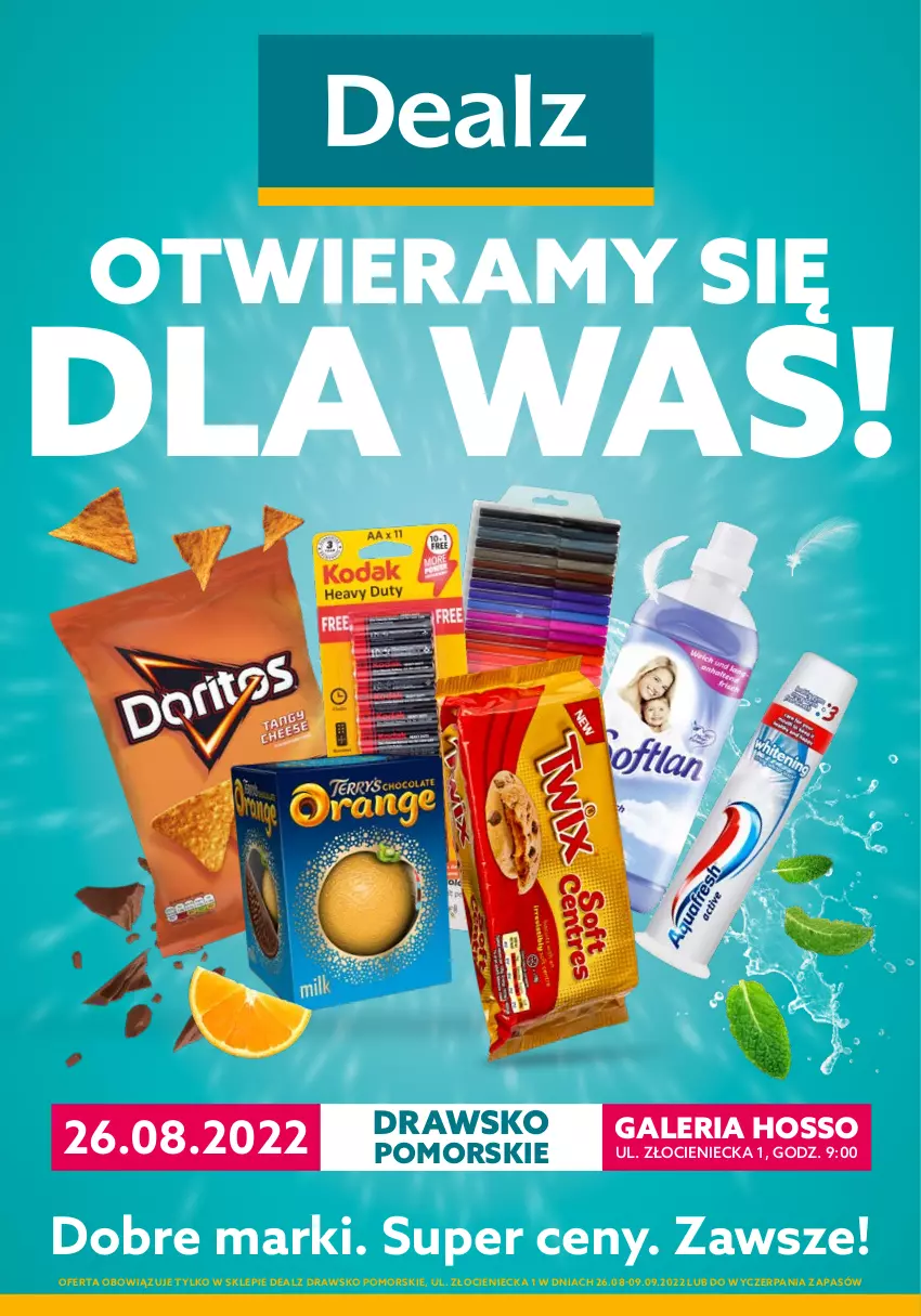 Gazetka promocyjna Dealz - WIELKIE OTWARCIE 26.08.2022 🥳Drawsko Pomorskie, Galeria Hosso - ważna 26.08 do 09.09.2022 - strona 1