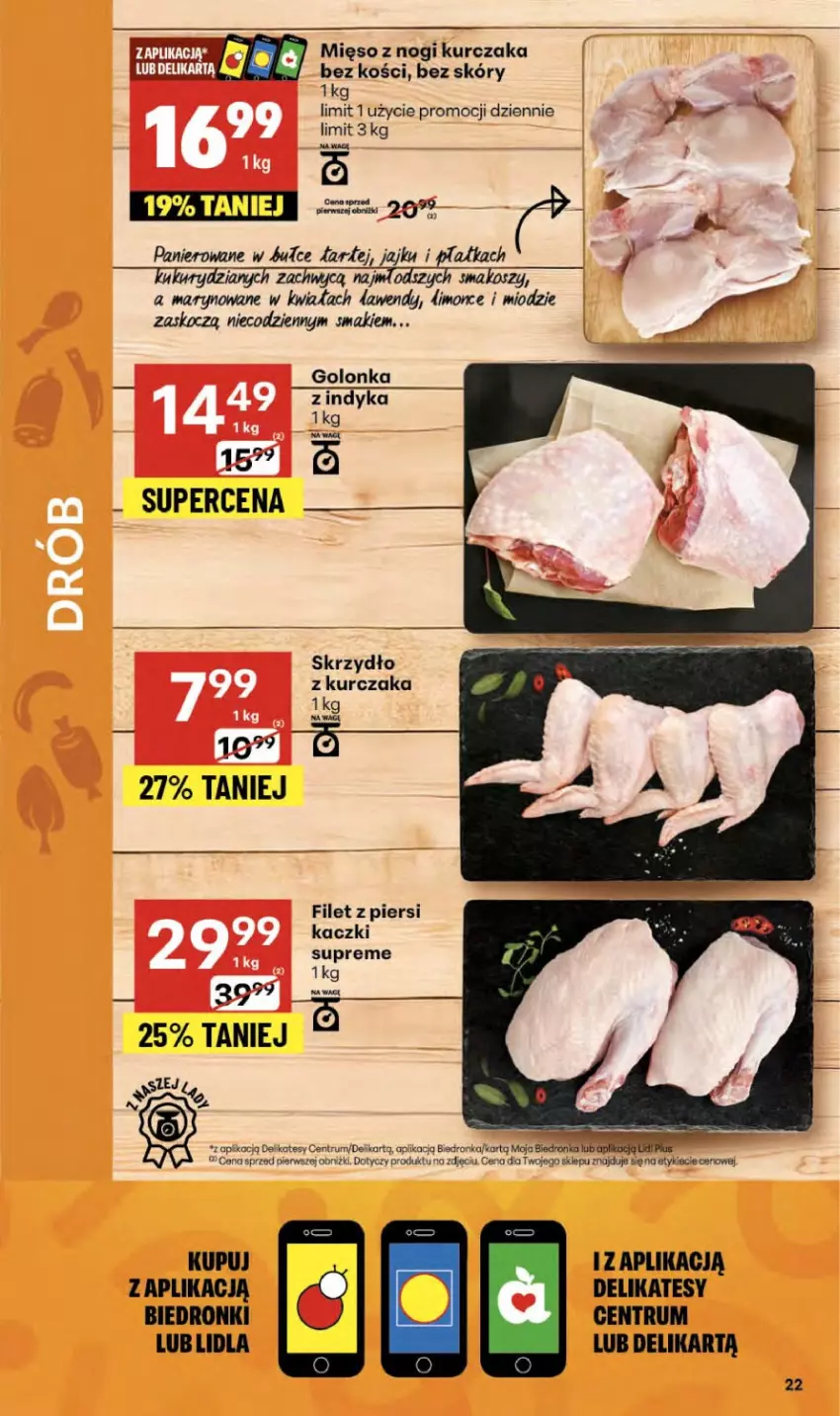 Gazetka promocyjna Delikatesy Centrum - Franczyza DC38 Czwartek - ważna 18.09 do 24.09.2025 - strona 22 - produkty: Dron, Filet z piersi kaczki, Golonka z indyka, Koc, Kosz, Kurczak, Mięso, Rum, Ser, Wagi