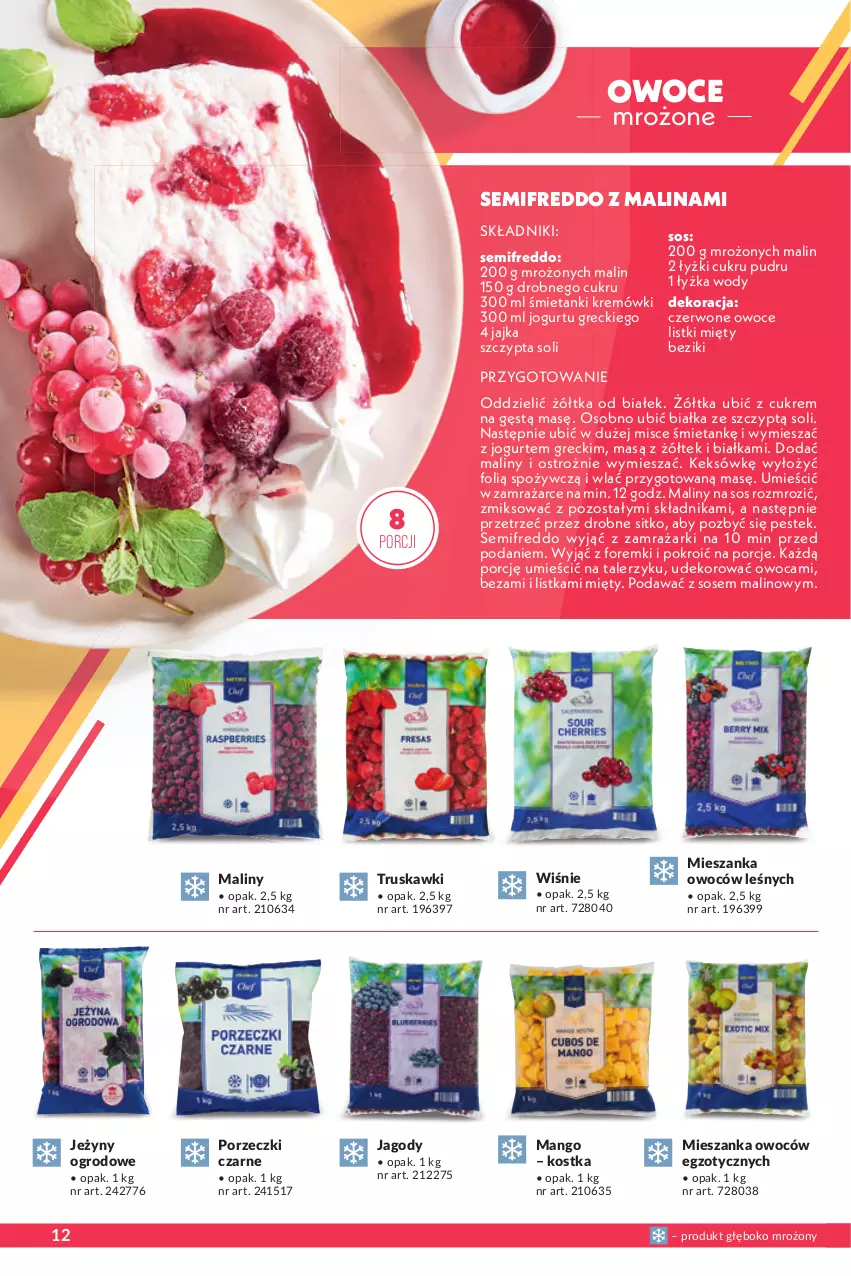 Gazetka promocyjna Makro - [Oferta specjalna] Lody, desery i dodatki - ważna 19.04 do 31.08.2022 - strona 12 - produkty: Foremki, Jagody, Jeżyny, Jogurt, Maliny, Mango, Owoce, Por, Porzeczki czarne, Sitko, Sos, Stek, Talerz, Talerzyk, Truskawki