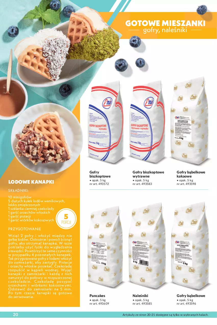 Gazetka promocyjna Makro - [Oferta specjalna] Lody, desery i dodatki - ważna 19.04 do 31.08.2022 - strona 20 - produkty: Gofry, Kakao, Kokos, Naleśniki, Orzechy włoskie, Pistacje, Por, Ser, Szklanka