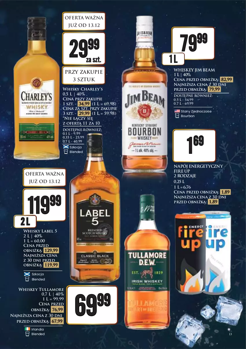 Gazetka promocyjna Dino - Katalog alkoholowy / grudzień 2024 - ważna 16.12 do 24.12.2024 - strona 13 - produkty: Bourbon, Jim Beam, Koc, Napój, Napój energetyczny, Whiskey, Whisky