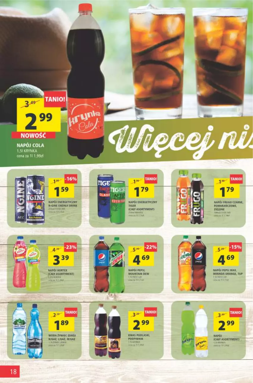 Gazetka promocyjna Arhelan - Gazetka - ważna 02.07 do 11.07.2021 - strona 18 - produkty: 7up, Gin, Hortex, Mirinda, Napój, Pepsi, Pepsi max, Podlaski, Woda