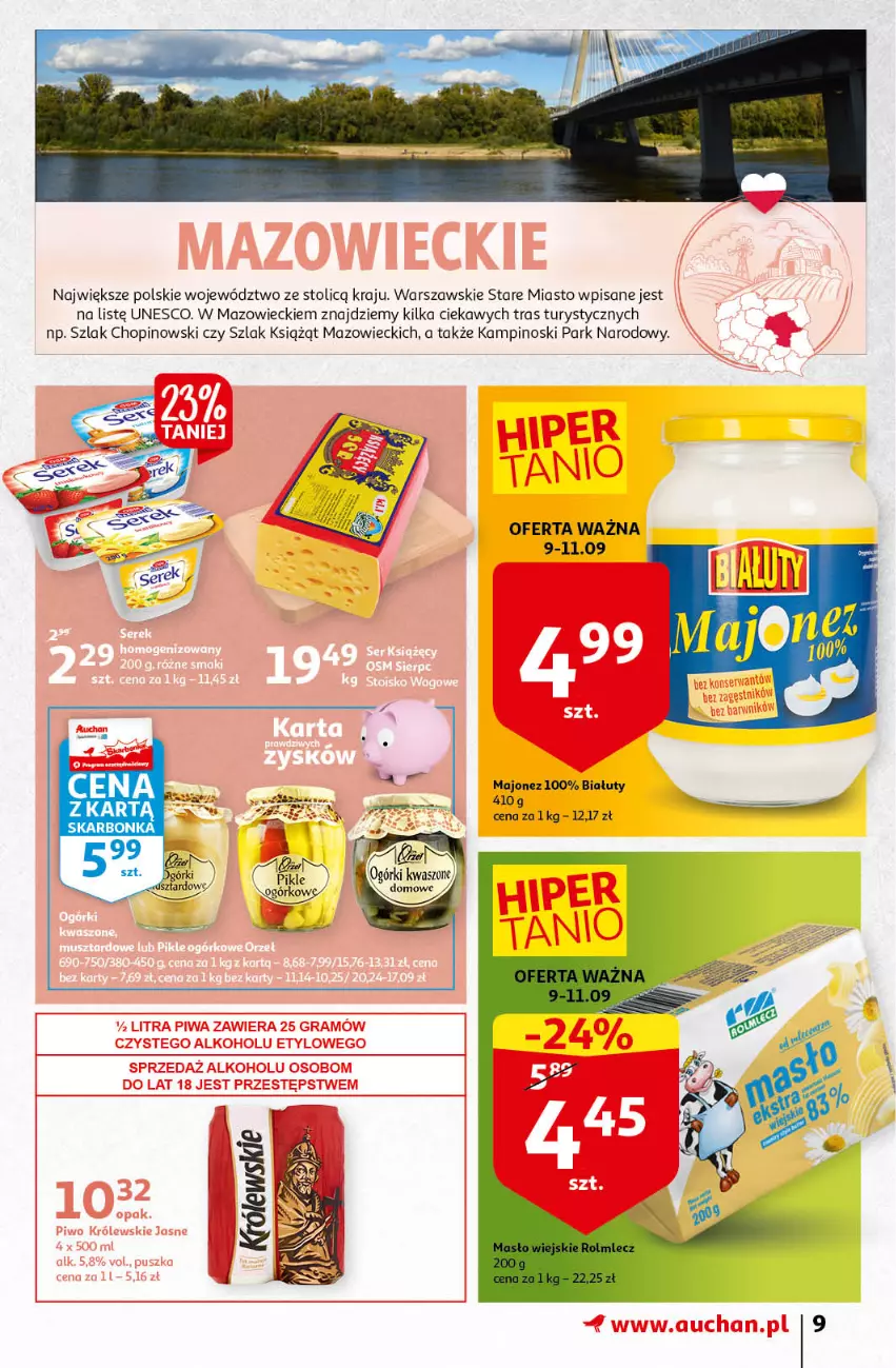 Gazetka promocyjna Auchan - Odkryj z nami regionalne smaki Hipermarkety - ważna 09.09 do 15.09.2021 - strona 9 - produkty: Gra, Królewski, Majonez, Piwa, Piwo, Ser