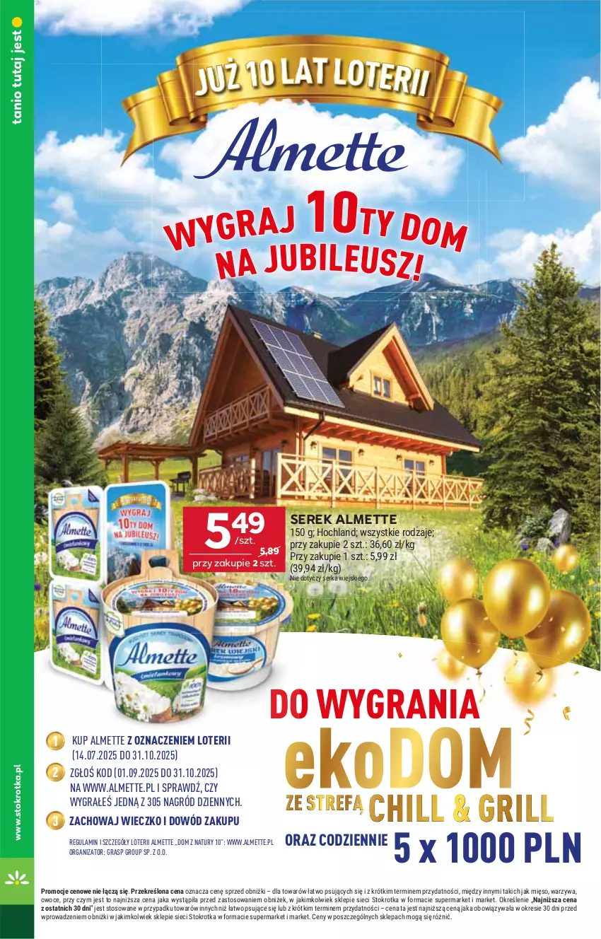 Gazetka promocyjna Stokrotka - Market - ważna 18.09 do 24.09.2025 - strona 12 - produkty: Almette, Gra, Grill, Hochland, Mięso, Owoce, Ser, Serek, Warzywa