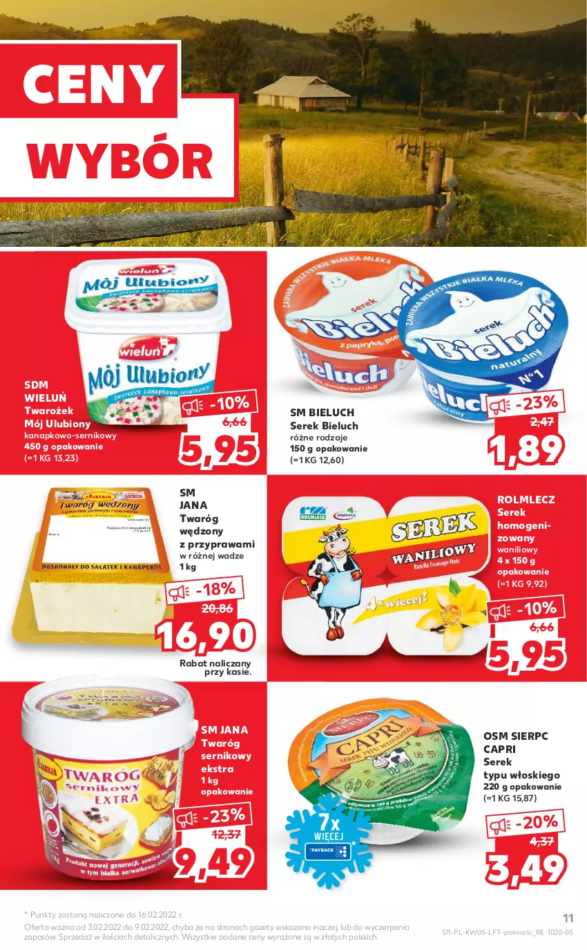 Gazetka promocyjna Kaufland - OFERTA TYGODNIA - ważna 03.02 do 09.02.2022 - strona 11 - produkty: Bieluch, Olma, Rolmlecz, Ser, Serek, Serek homogenizowany, Twaróg