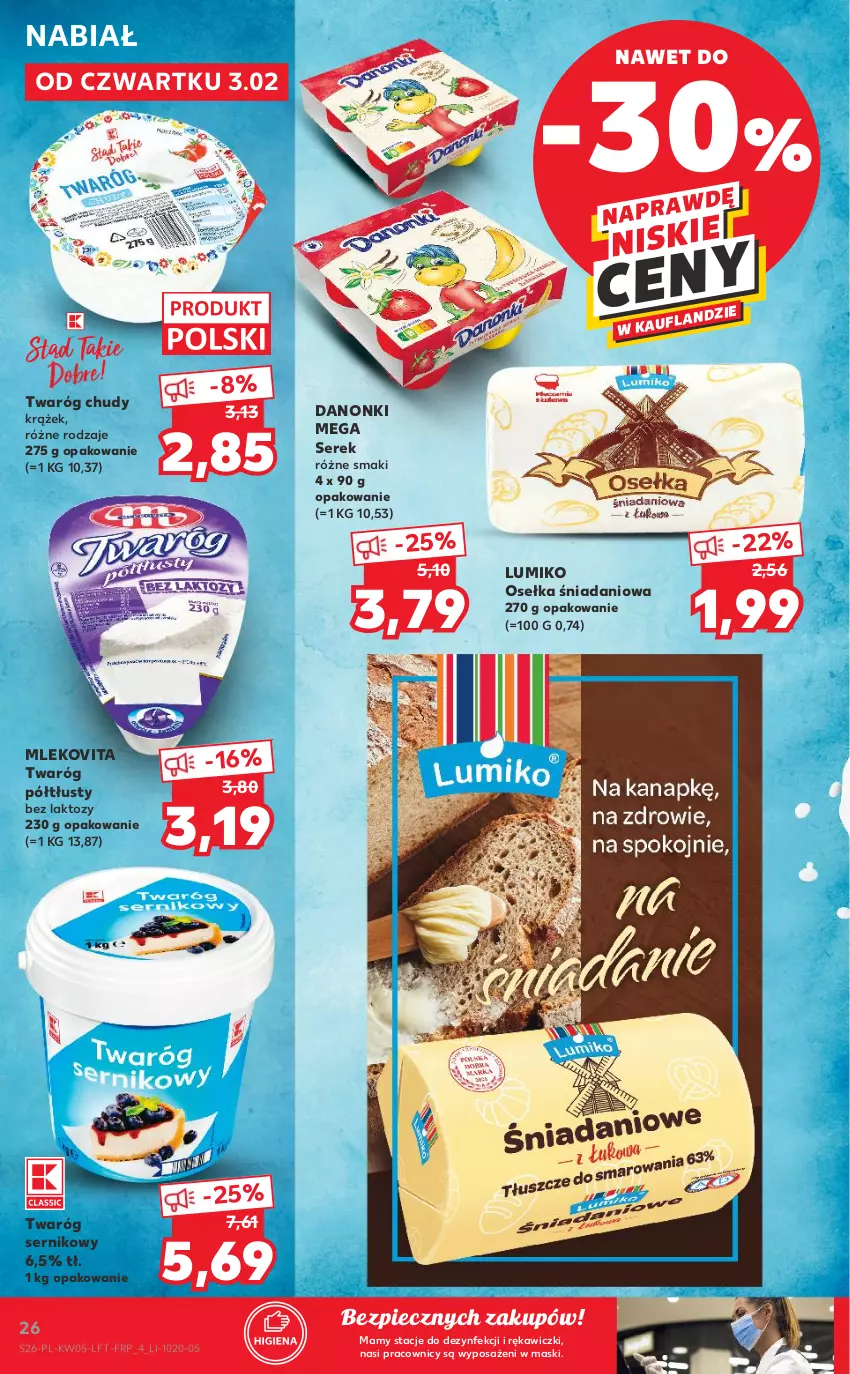 Gazetka promocyjna Kaufland - OFERTA TYGODNIA - ważna 03.02 do 09.02.2022 - strona 26 - produkty: Danio, Danonki, Mleko, Mlekovita, Piec, Ser, Serek, Twaróg, Twaróg chudy, Twaróg półtłusty