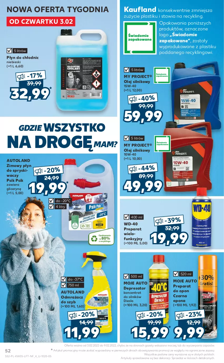 Gazetka promocyjna Kaufland - OFERTA TYGODNIA - ważna 03.02 do 09.02.2022 - strona 52 - produkty: Gra, Moje Auto, Odmrażacz do szyb, Olej, Olej silnikowy, Płyn do chłodnic, Płyn do spryskiwaczy, WD-40