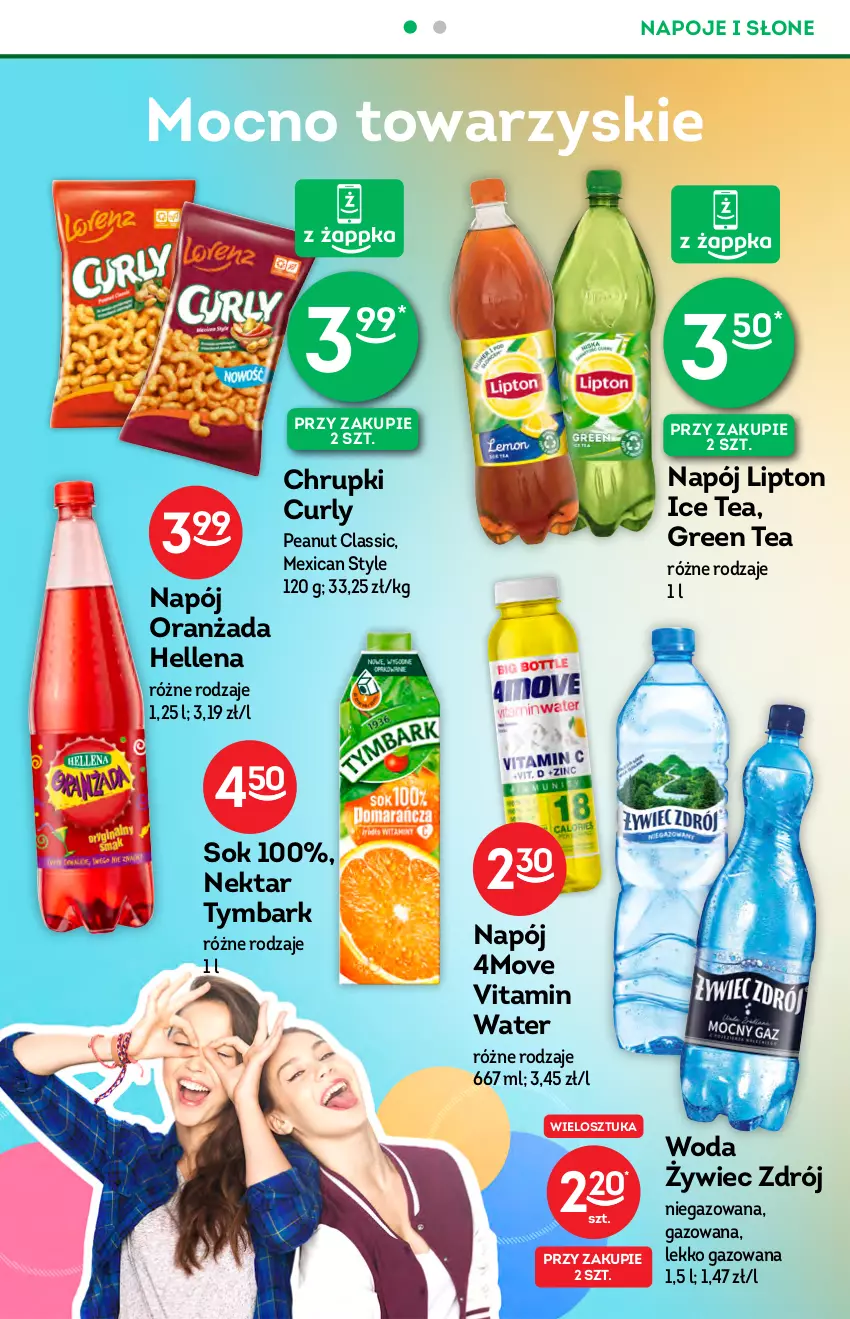 Gazetka promocyjna Żabka - ważna 20.10 do 26.10.2021 - strona 18 - produkty: Chrupki, Hellena, Ice tea, Lipton, Napój, Napoje, Nektar, Oranżada, Sok, Tymbark, Woda