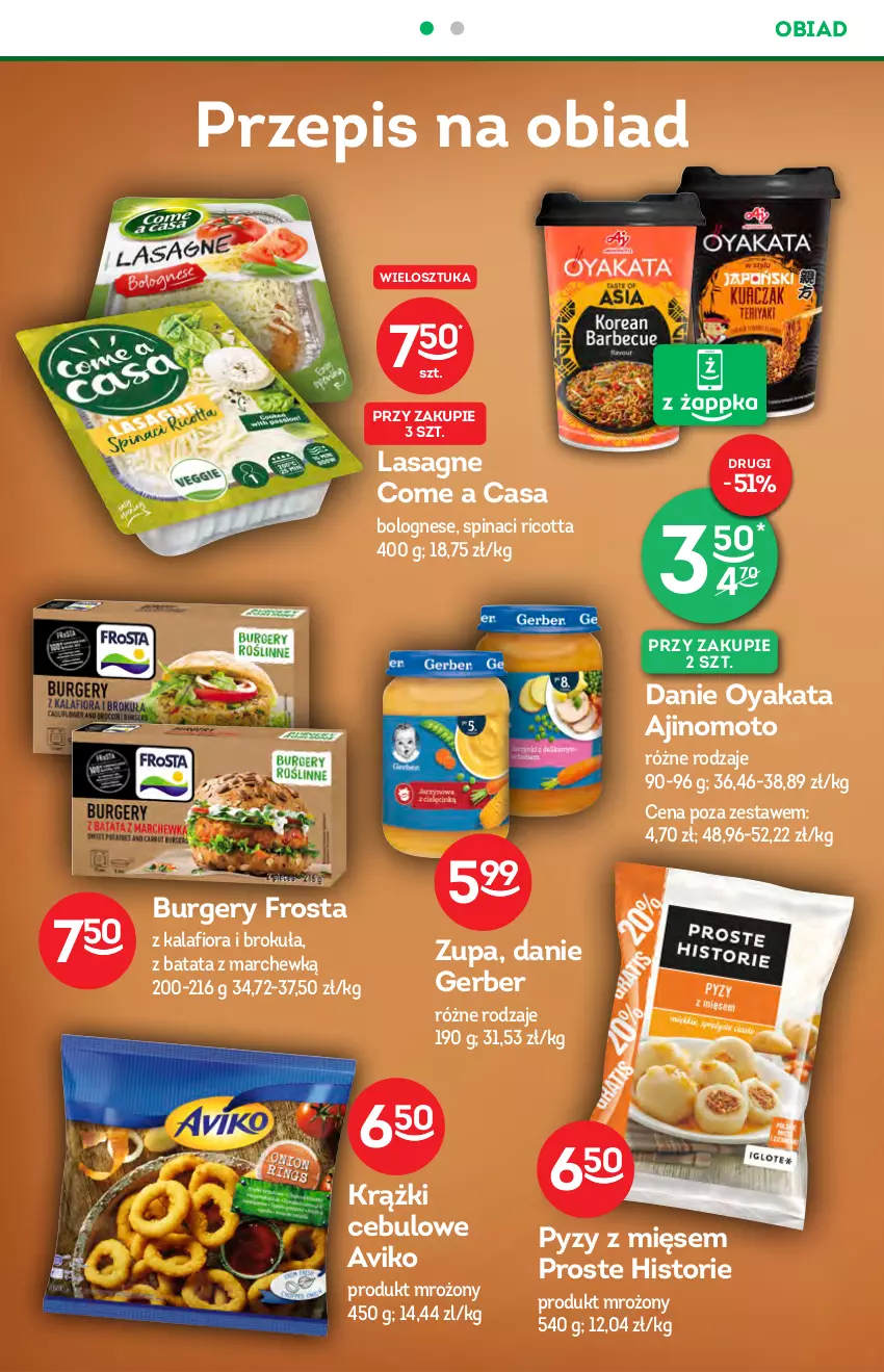 Gazetka promocyjna Żabka - ważna 20.10 do 26.10.2021 - strona 30 - produkty: Burger, Frosta, Gerber, Kalafior, Krążki cebulowe, Lasagne, Ricotta, Zupa