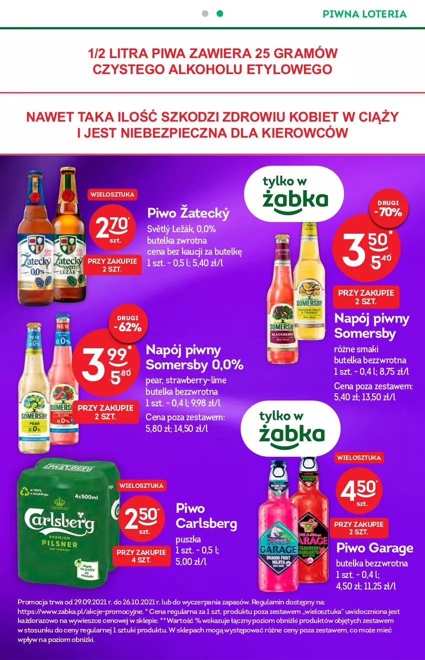 Gazetka promocyjna Żabka - ważna 20.10 do 26.10.2021 - strona 5 - produkty: Carlsberg, Gra, Napój, Piec, Piwa, Piwo, Somersby