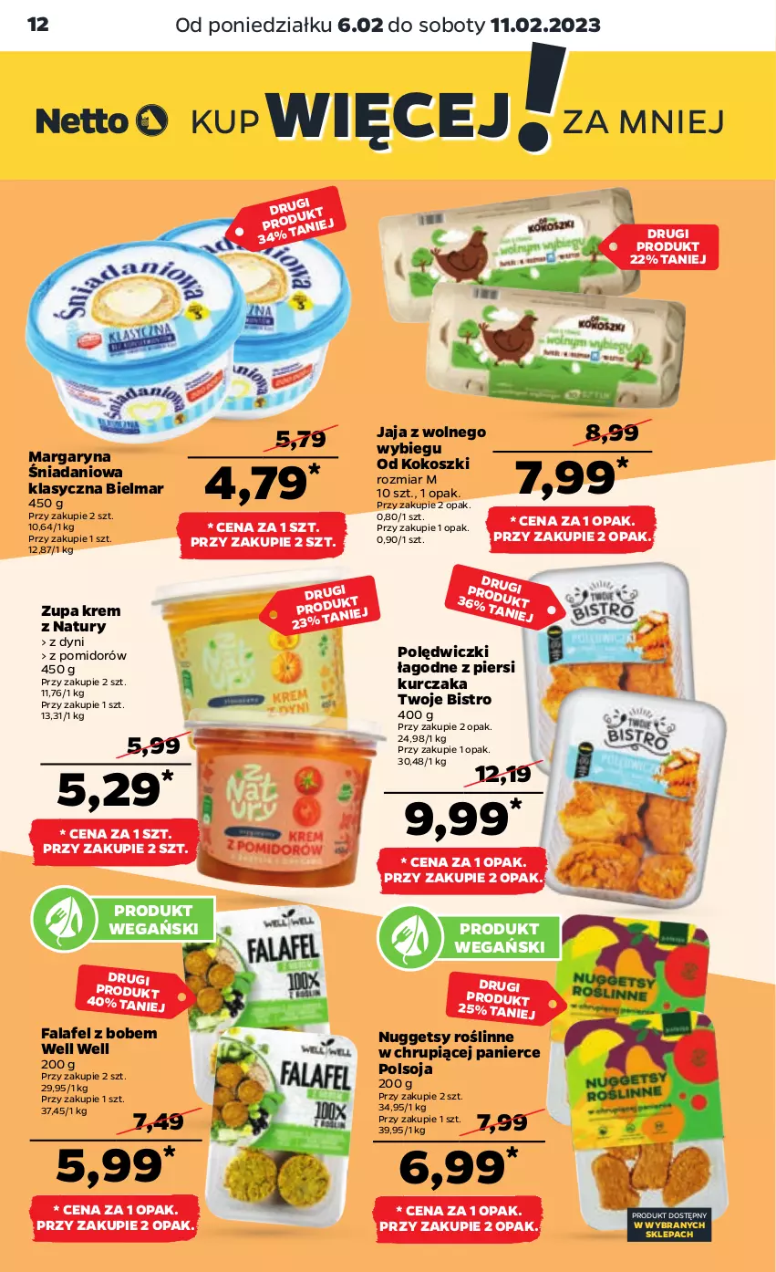 Gazetka promocyjna Netto - Artykuły spożywcze - ważna 06.02 do 11.02.2023 - strona 12 - produkty: Danio, Fa, Jaja, Jaja z wolnego wybiegu, Kokos, Kosz, Kurczak, Margaryna, Zupa