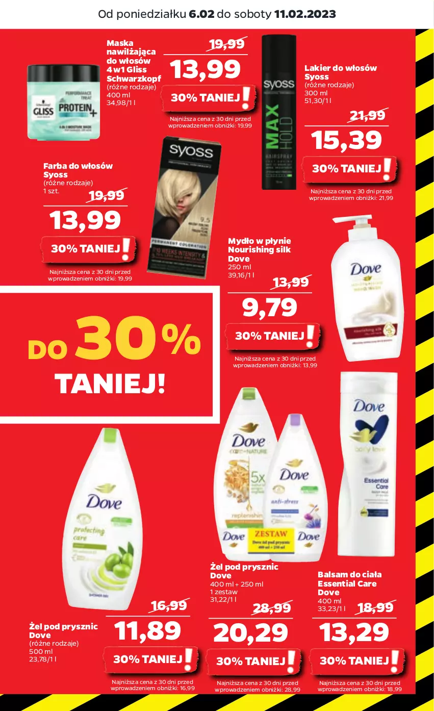 Gazetka promocyjna Netto - Artykuły spożywcze - ważna 06.02 do 11.02.2023 - strona 3 - produkty: Balsam do ciała, Dove, Fa, Farba do włosów, Lakier, Lakier do włosów, Maska, Mydło, Mydło w płynie, Schwarzkopf, Syoss