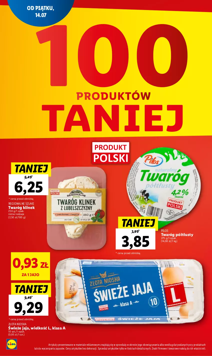 Gazetka promocyjna Lidl - GAZETKA - ważna 17.07 do 22.07.2023 - strona 22 - produkty: Jaja, Pilos, Twaróg, Twaróg półtłusty