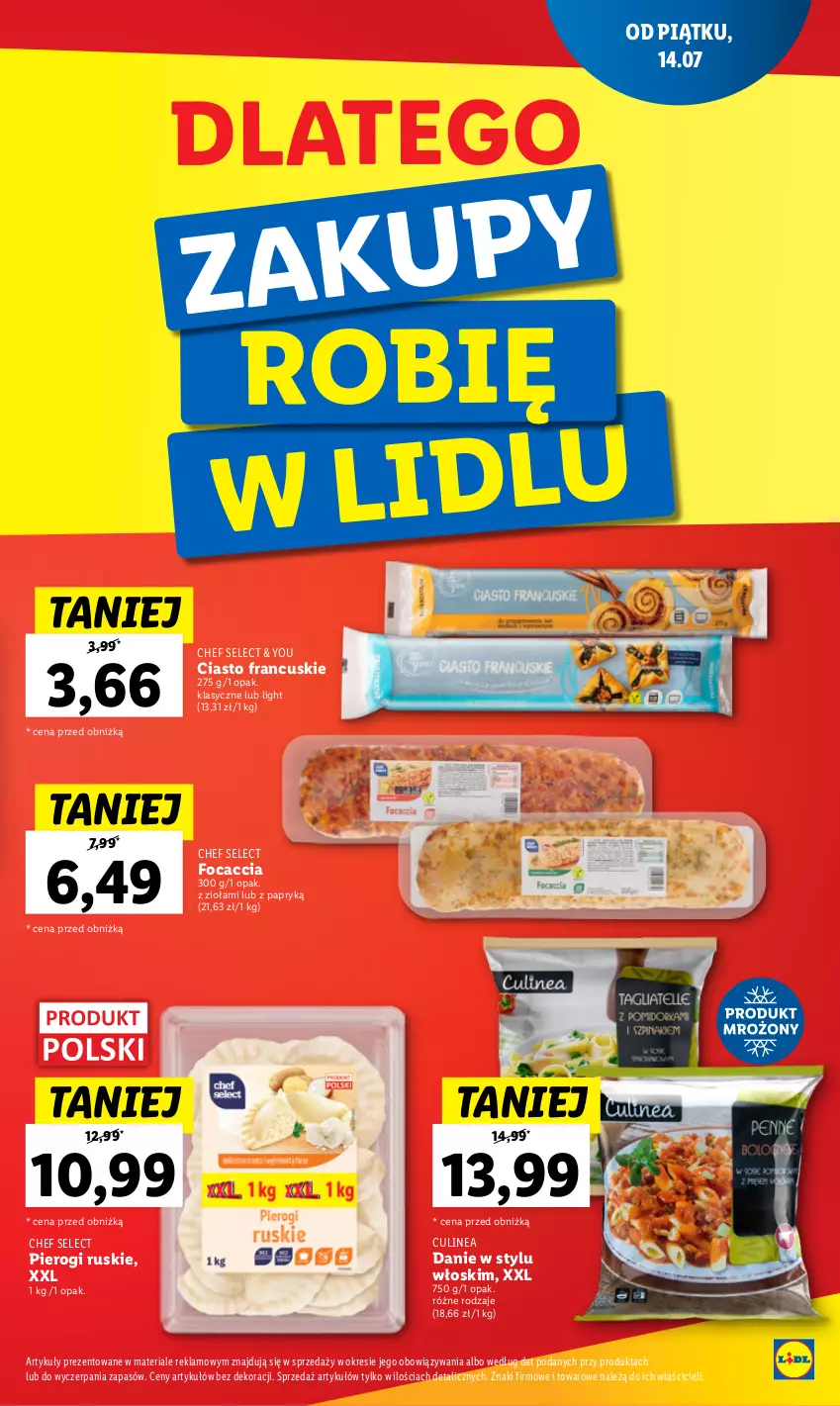 Gazetka promocyjna Lidl - GAZETKA - ważna 17.07 do 22.07.2023 - strona 33 - produkty: Ciasto francuskie, Focaccia, Pierogi