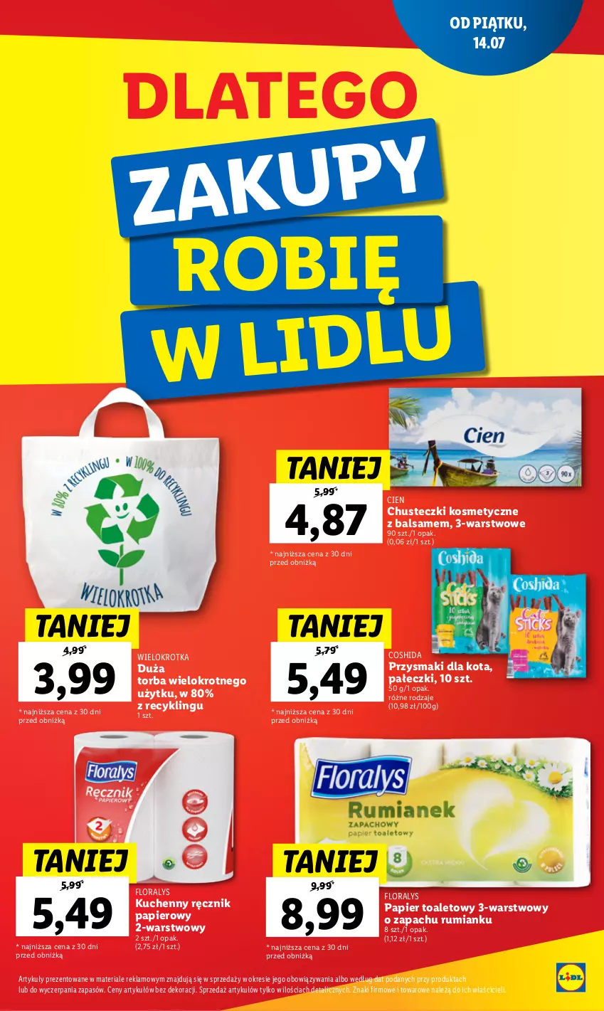 Gazetka promocyjna Lidl - GAZETKA - ważna 17.07 do 22.07.2023 - strona 37 - produkty: Chusteczki, Chusteczki kosmetyczne, Flora, Papier, Papier toaletowy, Przysmaki, Ręcznik, Rum, Torba