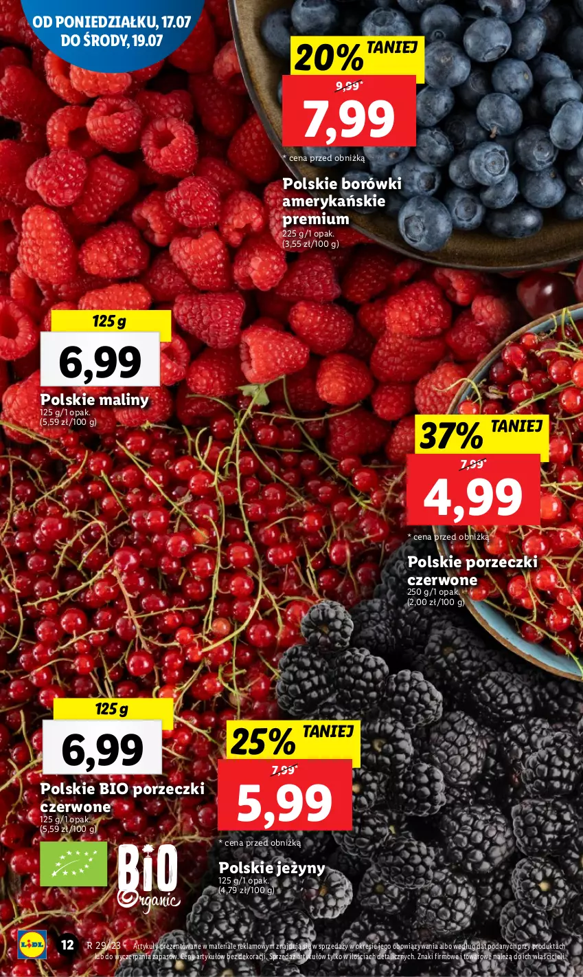 Gazetka promocyjna Lidl - GAZETKA - ważna 17.07 do 22.07.2023 - strona 44 - produkty: Jeżyny, Maliny, Por, Porzeczki czerwone