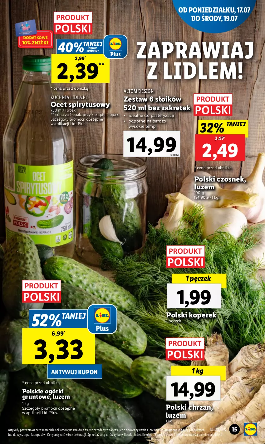 Gazetka promocyjna Lidl - GAZETKA - ważna 17.07 do 22.07.2023 - strona 49 - produkty: Chrzan, Czosnek, Grunt, Kret, Kuchnia, Ocet, Por, Sok