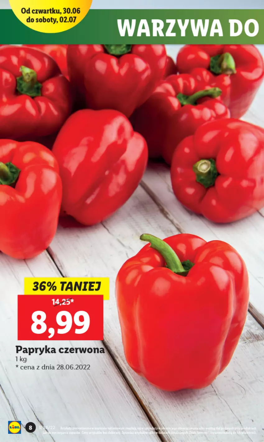 Gazetka promocyjna Lidl - GAZETKA - ważna 30.06 do 02.07.2022 - strona 8 - produkty: Papryka, Papryka czerwona, Warzywa