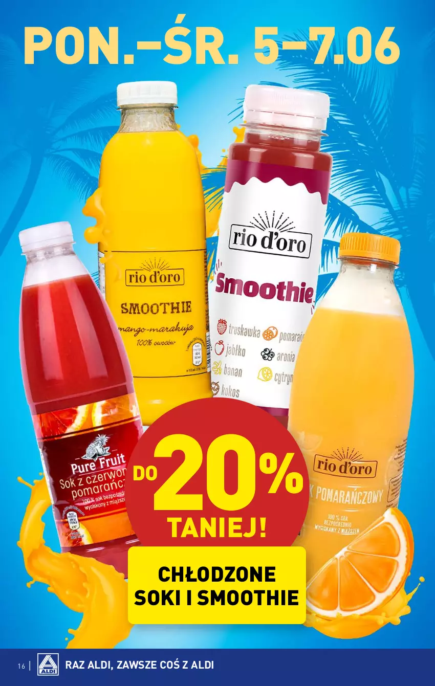 Gazetka promocyjna Aldi - Pełen katalog - ważna 05.06 do 10.06.2023 - strona 16 - produkty: Smoothie, Sok