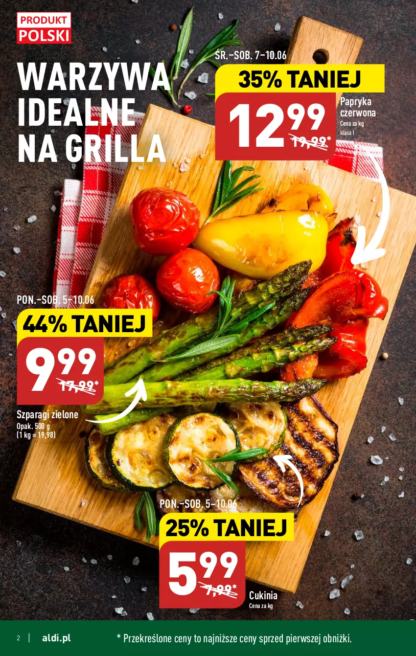 Gazetka promocyjna Aldi - Pełen katalog - ważna 05.06 do 10.06.2023 - strona 2 - produkty: Grill, Papryka, Papryka czerwona, Warzywa