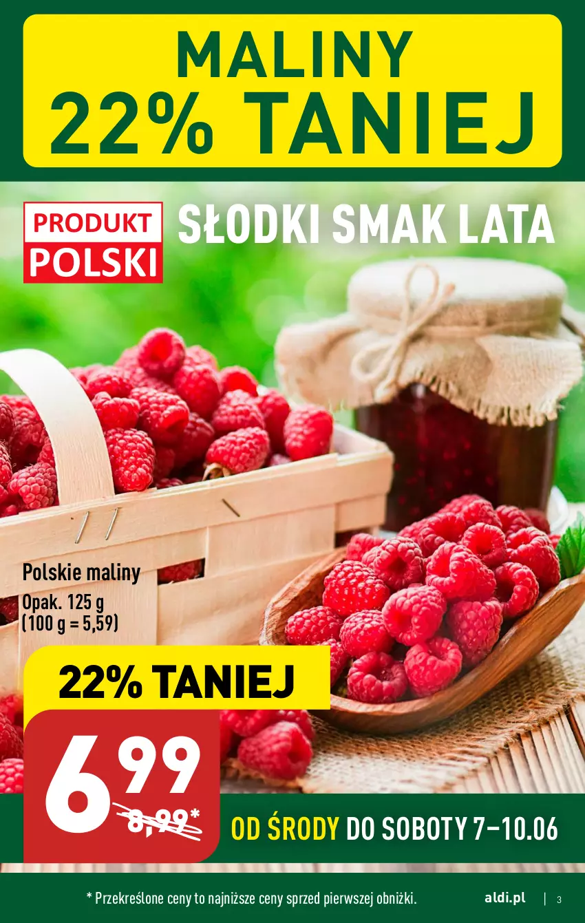 Gazetka promocyjna Aldi - Pełen katalog - ważna 05.06 do 10.06.2023 - strona 3 - produkty: Maliny