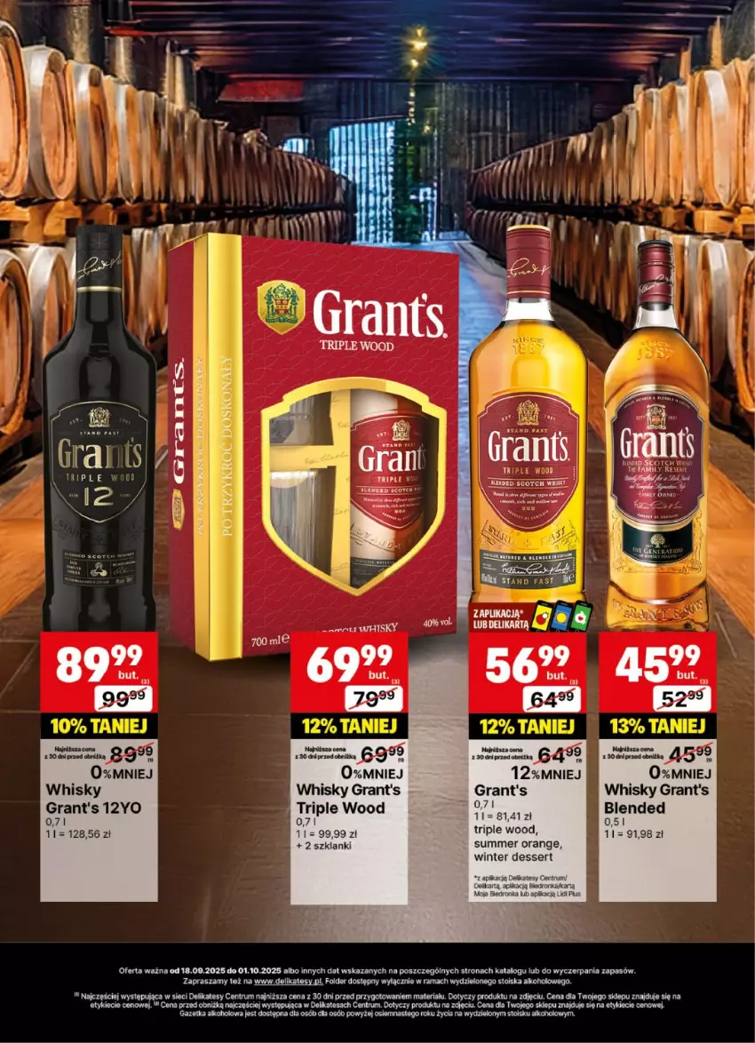 Gazetka promocyjna Delikatesy Centrum - Delibarek DC38-DC39 - ważna 18.09 do 01.10.2025 - strona 20 - produkty: Dron, Gra, Grant's, Lanki, Rama, Rum, Ser, Whisky