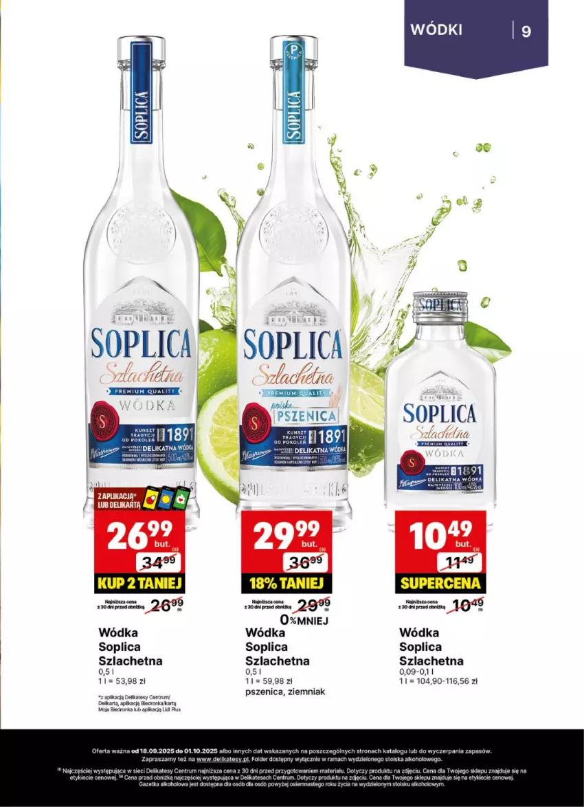 Gazetka promocyjna Delikatesy Centrum - Delibarek DC38-DC39 - ważna 18.09 do 01.10.2025 - strona 9 - produkty: Dron, Rama, Rum, Soplica, Wódka
