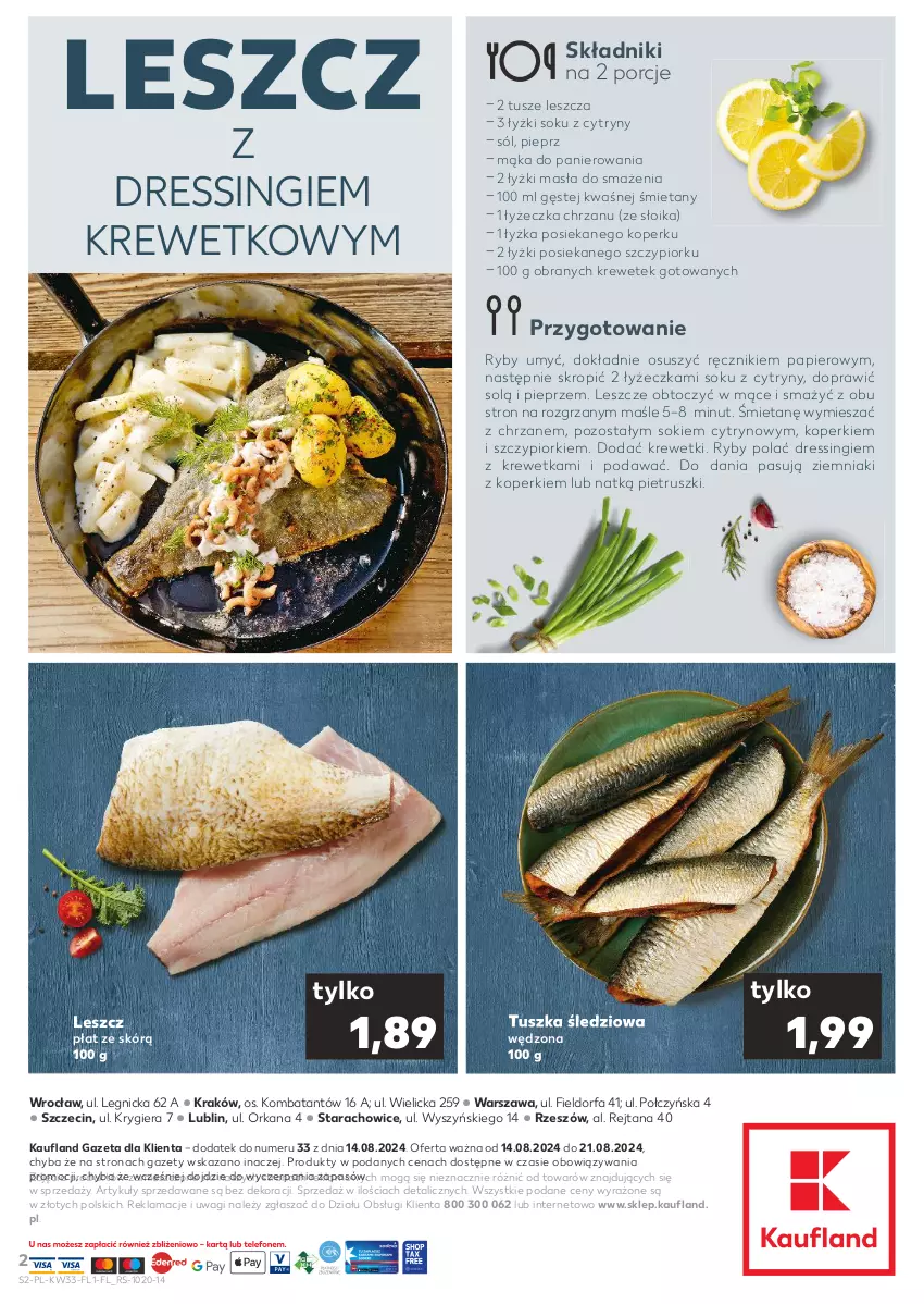 Gazetka promocyjna Kaufland - Mocny Start - ważna 14.08 do 21.08.2024 - strona 2 - produkty: Chrzan, Cytryny, Dres, Fa, Krewetki, Mąka, Orka, Papier, Pieprz, Por, Ręcznik, Sok, Sól, Tusz, Tuszka śledziowa, Tuszka śledziowa wędzona, Wagi, Ziemniaki