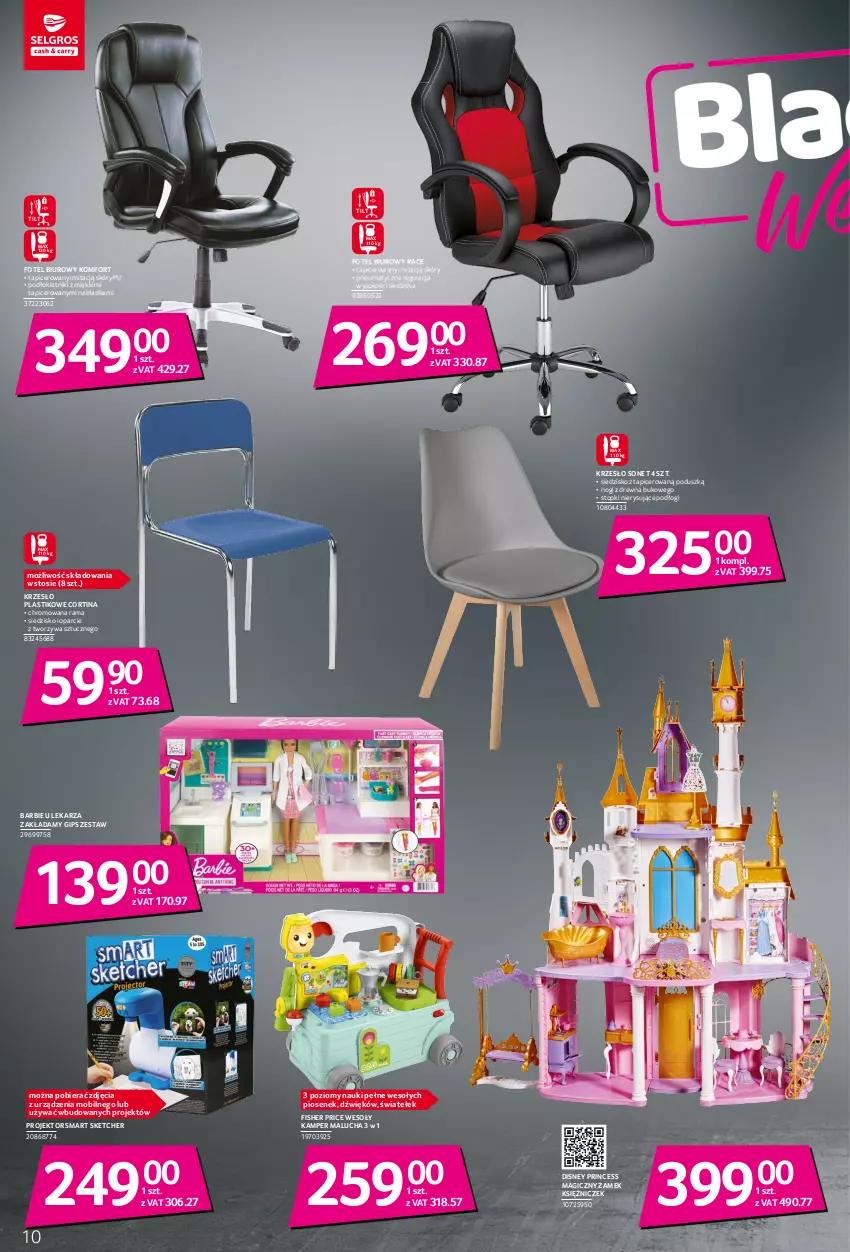 Gazetka promocyjna Selgros - Katalog Black Week - ważna 17.11 do 30.11.2022 - strona 10 - produkty: Barbie, Biuro, Disney, Fotel, Krzesło, Mobil, Rama, Siedzisko, Sok, Top