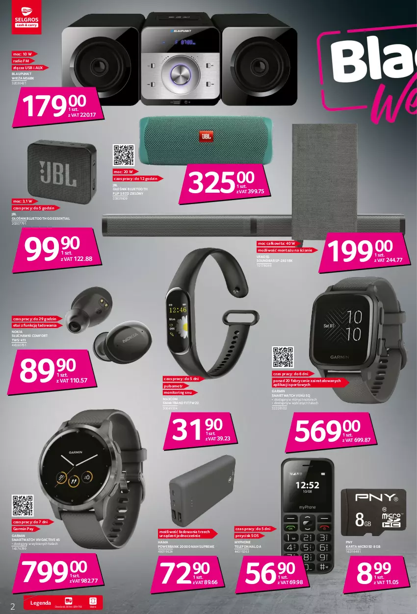 Gazetka promocyjna Selgros - Katalog Black Week - ważna 17.11 do 30.11.2022 - strona 2 - produkty: Fa, Głośnik, Głośnik bluetooth, Gra, Halo, Hama, JBL, Monitor, MyPhone, Nokia, Por, Powerbank, Słuchawki, Smartband, Smartwatch, Sos, Soundbar, Sport, Telefon