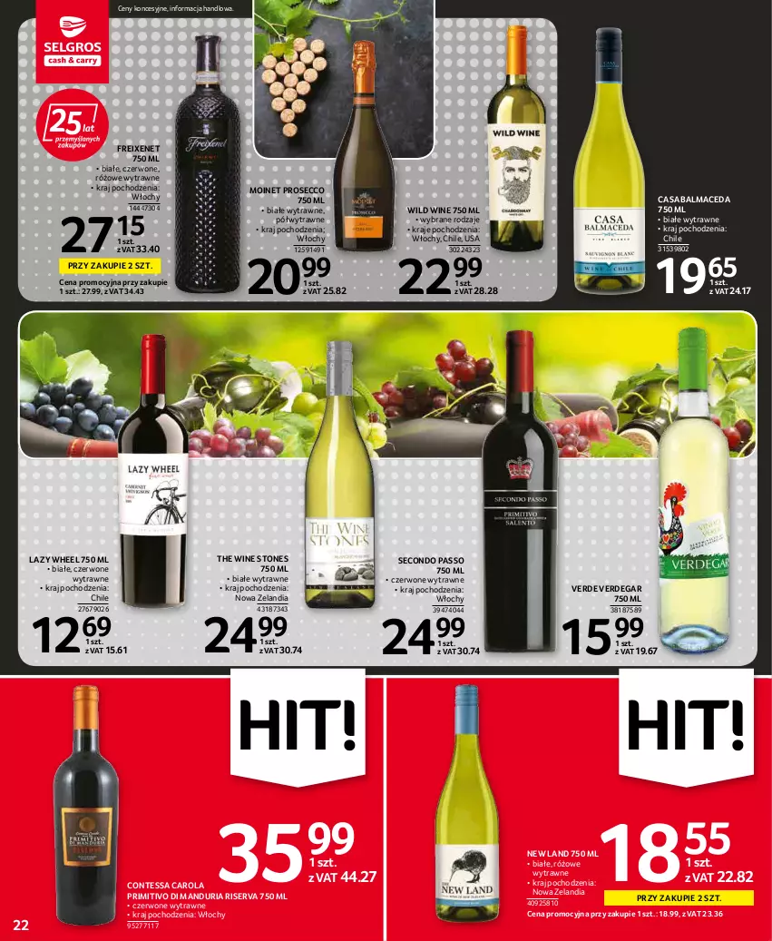 Gazetka promocyjna Selgros - Oferta spożywcza - ważna 19.04 do 04.05.2022 - strona 22 - produkty: Dega, Prosecco, Ser