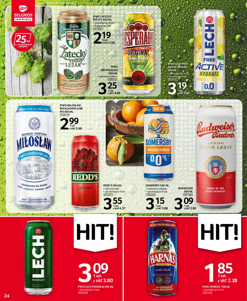 Gazetka promocyjna Selgros - Oferta spożywcza - ważna 19.04 do 04.05.2022 - strona 24 - produkty: Desperados, Harnaś, Lech Premium, Mango, Piwo, Ser, Somersby