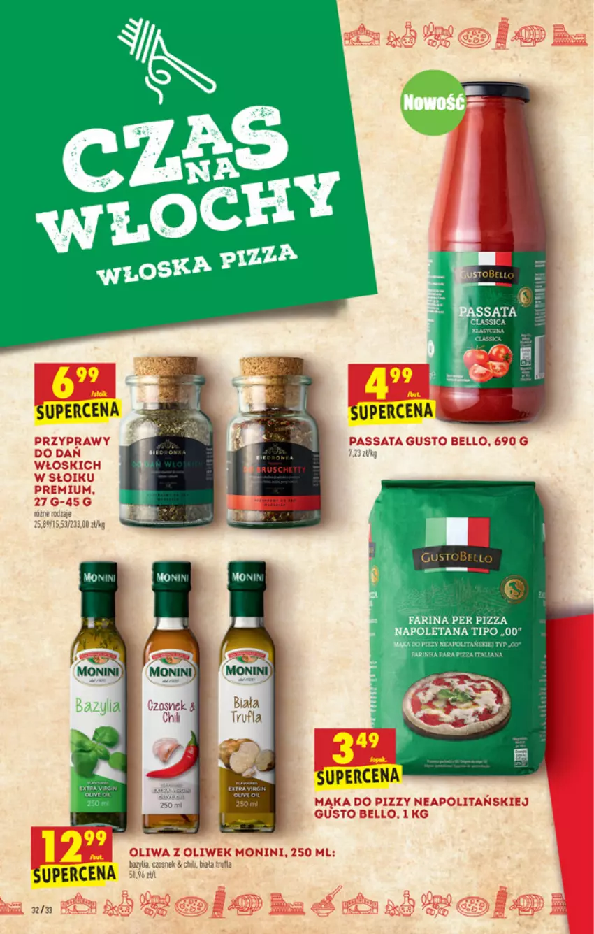 Gazetka promocyjna Biedronka - W tym tygodniu - ważna 28.10 do 03.11.2021 - strona 32 - produkty: Bazyl, Bazylia, Bell, Mąka, Mąka do pizzy, Monini, Oliwa z oliwek, Przyprawy