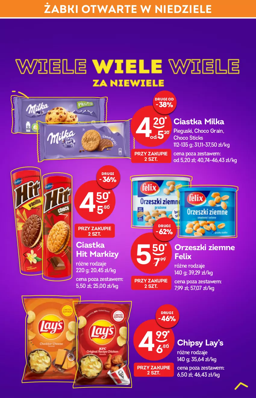 Gazetka promocyjna Żabka - ważna 09.02 do 15.02.2022 - strona 11 - produkty: Chipsy, Ciastka, Felix, Gra, Lay’s, Milka, Orzeszki, Orzeszki ziemne